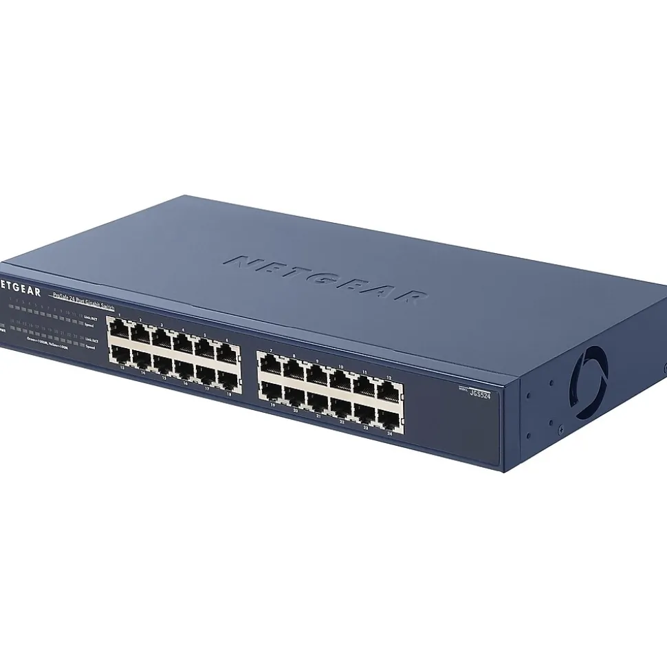 ProSAFE 24-Port Gigabit Ethernet Unmanaged Switch, 10/100/1000 Mbps, Blue (JGS524NA) | Netgear Hot