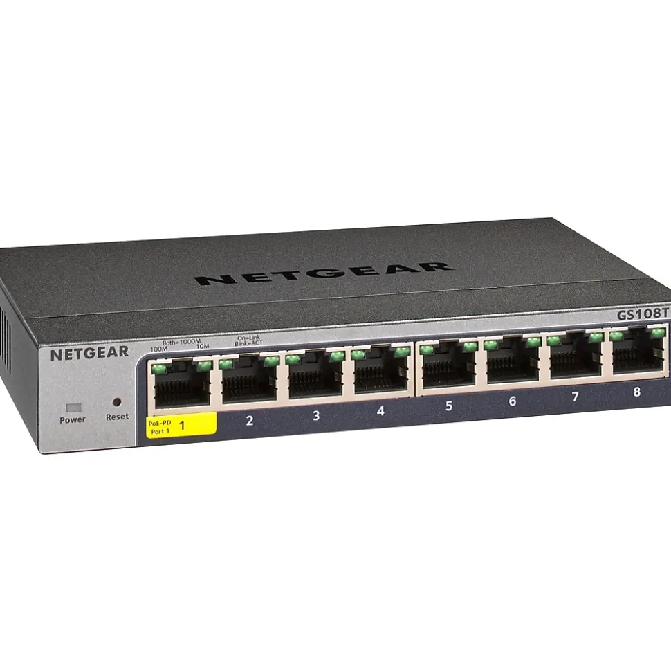 Smart Managed Pro 8-Port Gigabit Ethernet Smart Switch, 10/100/1000 Mbps (GS108T-300NAS) | Netgear Cheap
