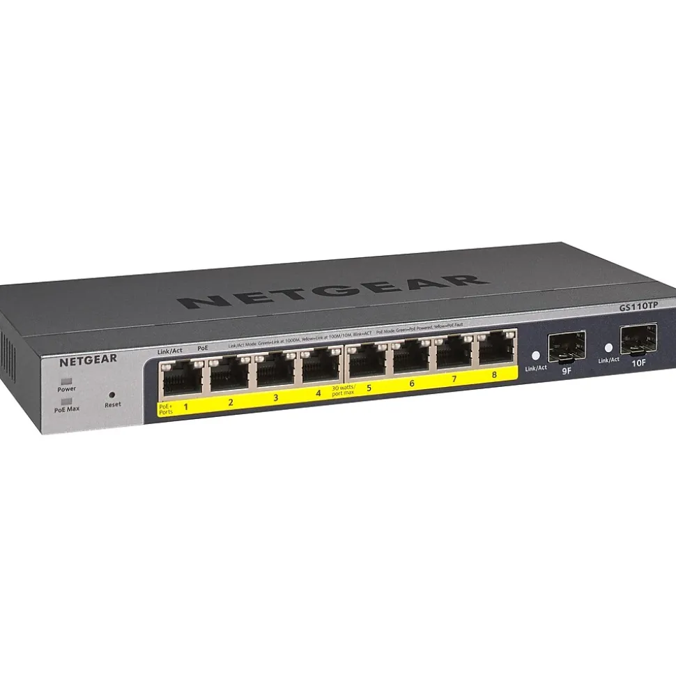 Smart Managed Pro 8-Port Gigabit Ethernet Smart Switch (GS110TP-300NAS) | Netgear Clearance