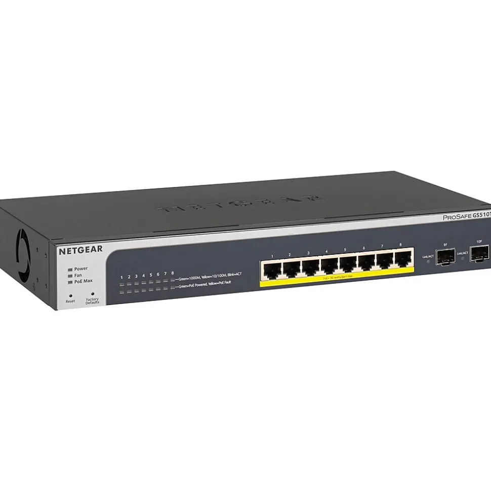 Smart 8-Port Gigabit Ethernet Smart Switch, Grey (GS510TPP-100NAS) | Netgear Best Sale