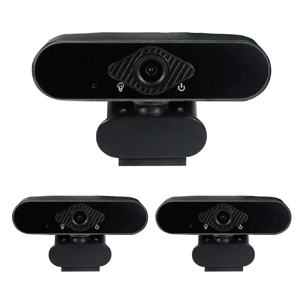 HD Elite 1920 x 1080 Webcam, 2 Megapixels, Black, 3/Pack (OB-AJK-3PK) | OTM Essentials Best Sale