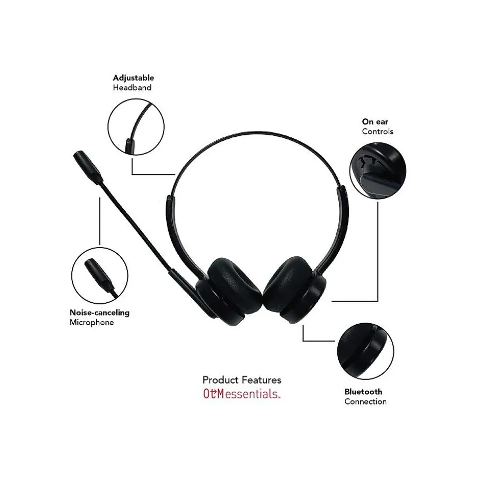 Pro Wireless Noise Canceling Stereo Headset, Over-the-Head, Black (OB-A6A) | OTM Essentials Outlet
