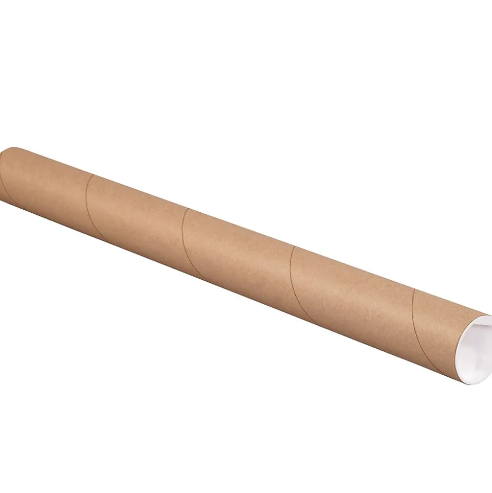 Mailing Tubes with Caps, 2" x 18", Kraft, 6/Case (P2018KRP6) | Partners Brand Shop