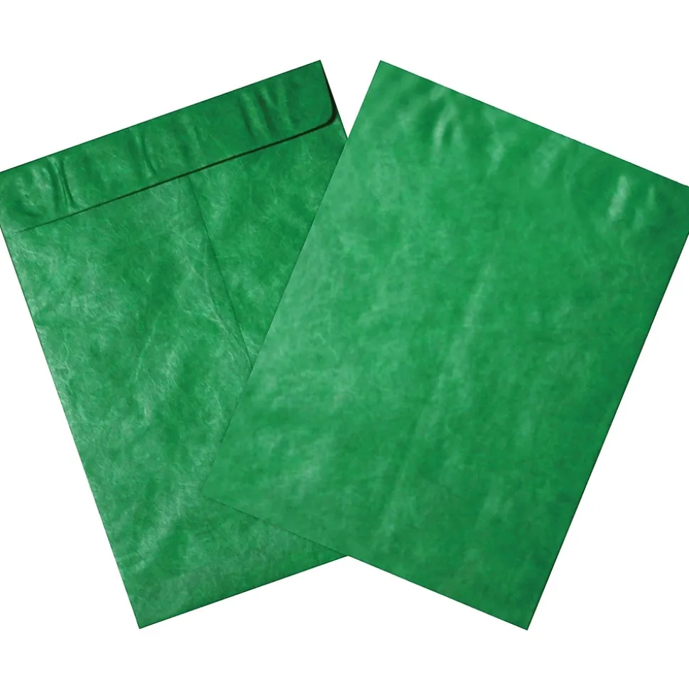 Partners Tyvek Envelopes, 9" x 12", Green, 100/Case (TYC912G) | Partners Brand Cheap