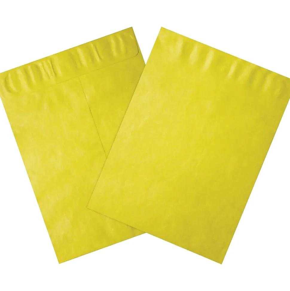 Partners Tyvek Envelopes, 9" x 12", Yellow, 100/Case (TYC912Y) | Partners Brand Cheap