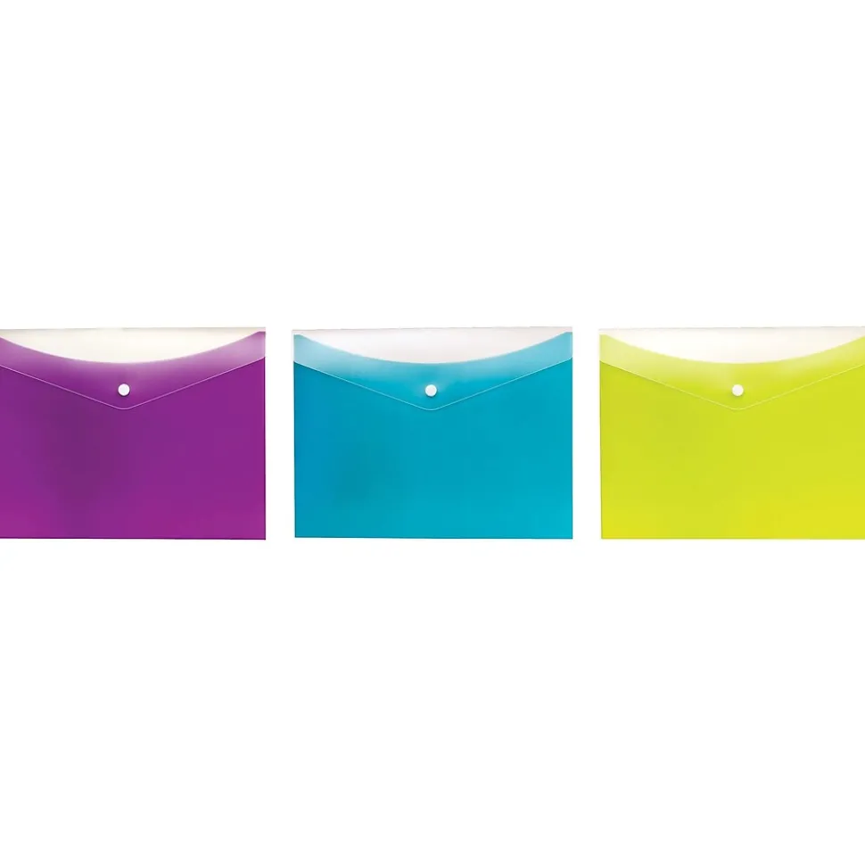 Dual-Pocket Snap Envelopes, Letter Size, Assorted Colors, 3/Pack (PFX 95569) | Pendaflex Online