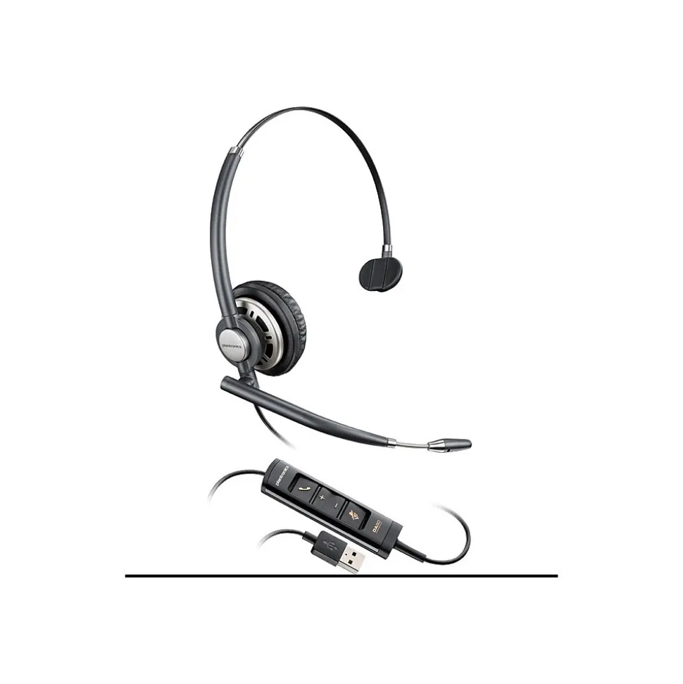 Plantronics Encorepro HW715 Noise Canceling Mono Headset, Over-the-Head, Black (203476-01) | HP Online