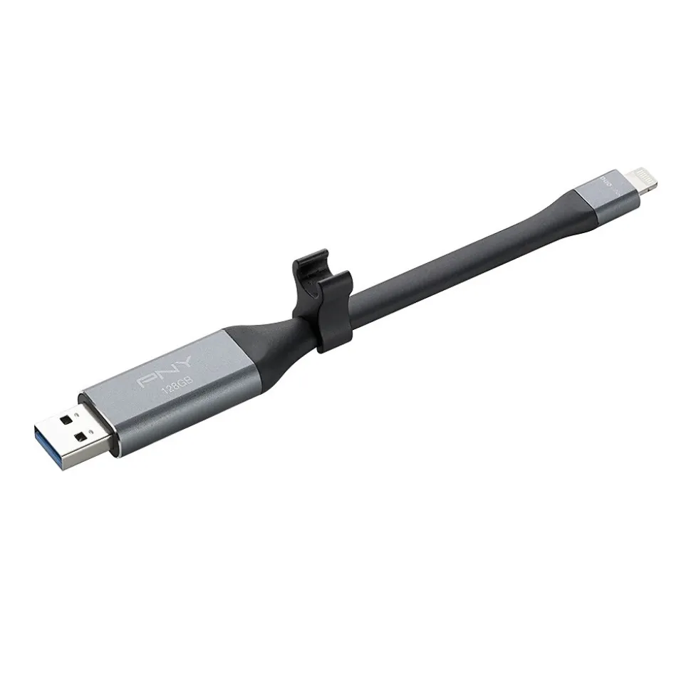 DUO LINK Dual 128GB USB 3.0 Type A Flash Drive, Black/Silver (P-FDI128LA02GCR) | PNY Cheap
