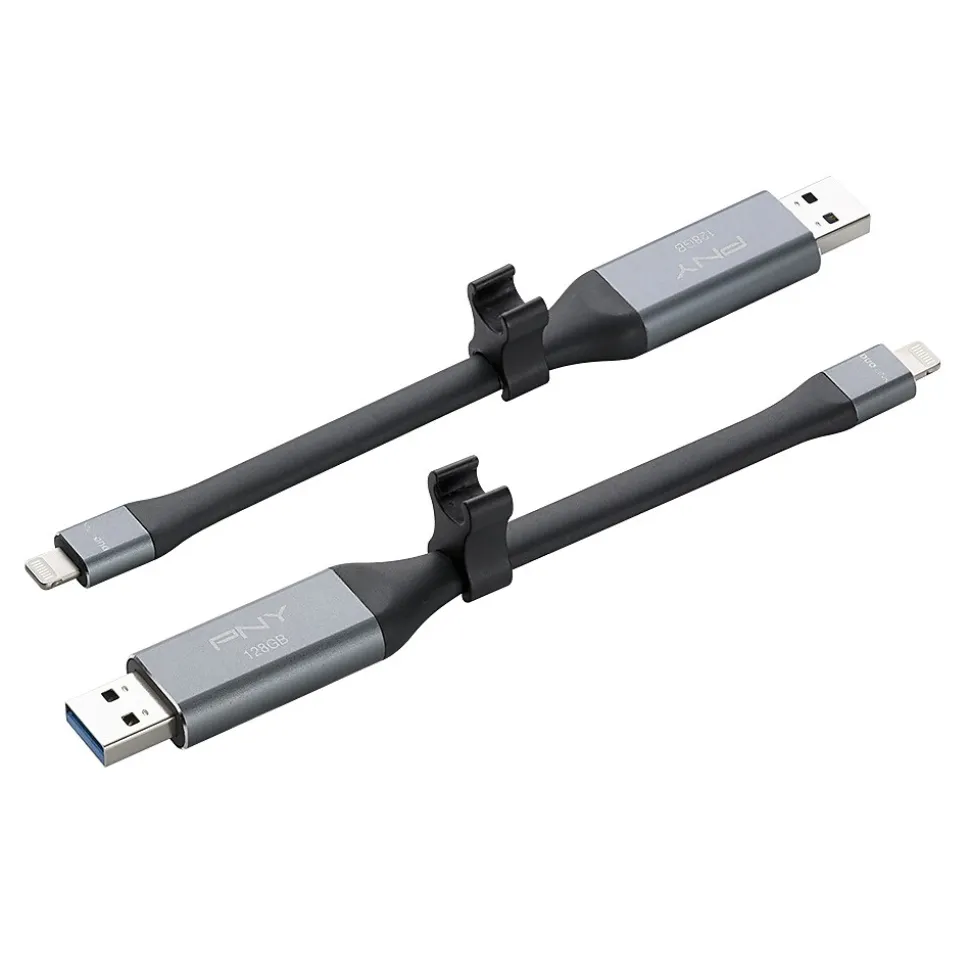DUO LINK Dual 128GB USB 3.0 Type A Flash Drive, Black/Silver (P-FDI128LA02GCR) | PNY Cheap
