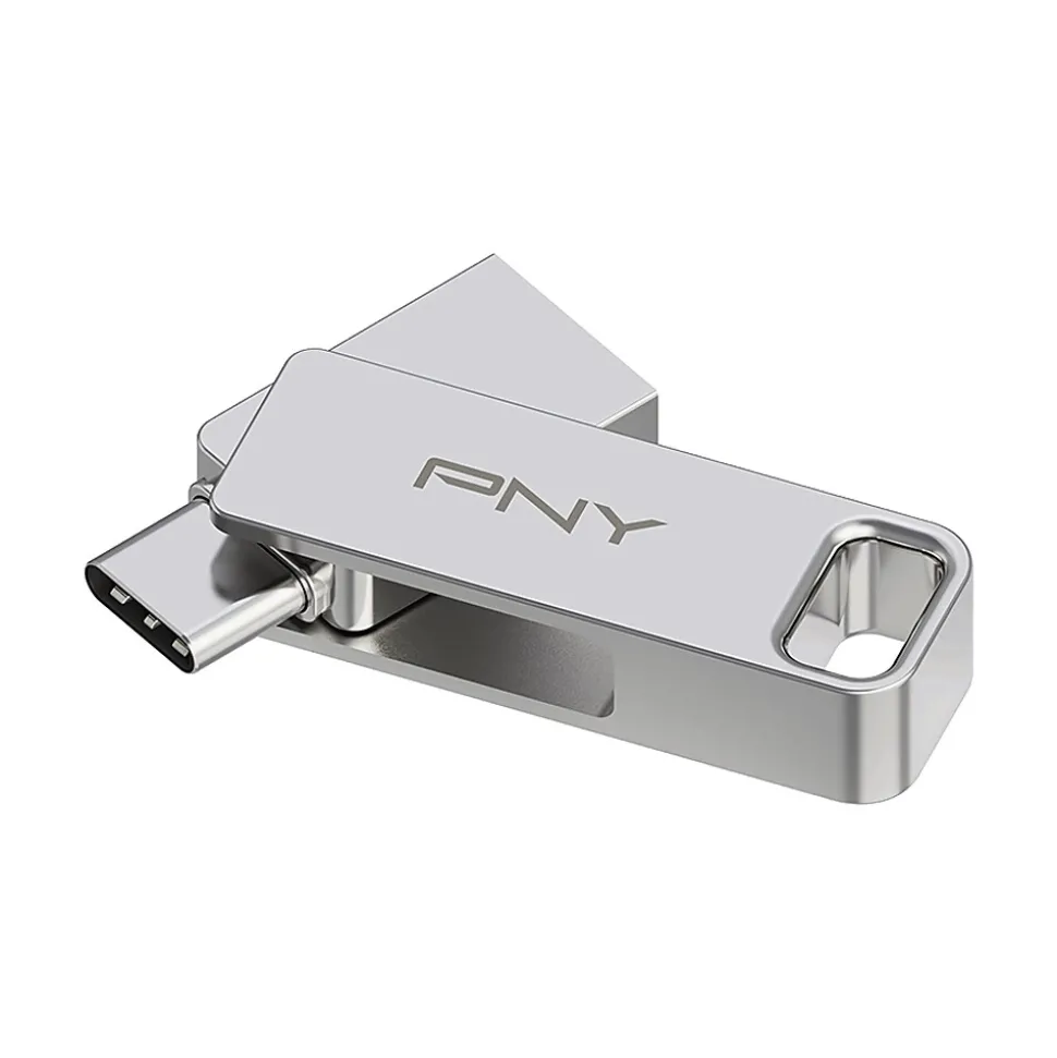 DUO LINK Dual 256GB USB 3.2 Type-C Flash Drive, Silver (P-FDI256DULINKTYC-GE) | PNY Shop