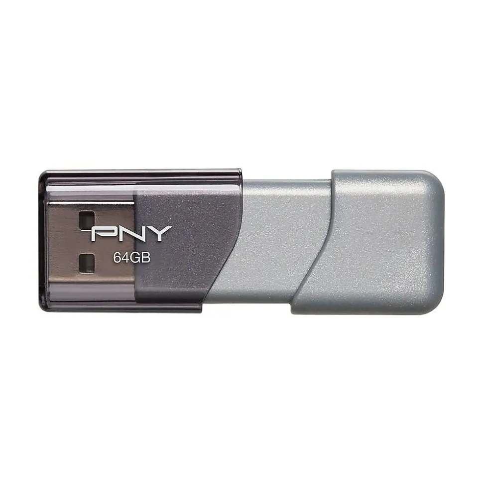 Elite Turbo Attache 3 64GB USB 3.0 Type A Flash Drive, Silver/Gray (P-FD64GTBOP-GE) | PNY Online
