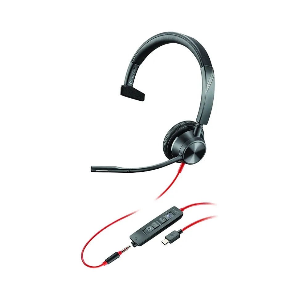 Blackwire 3315 Mono Headset, USB-C/3.5mm, MS Certified/UC Certified (8X218AA) | Poly Online