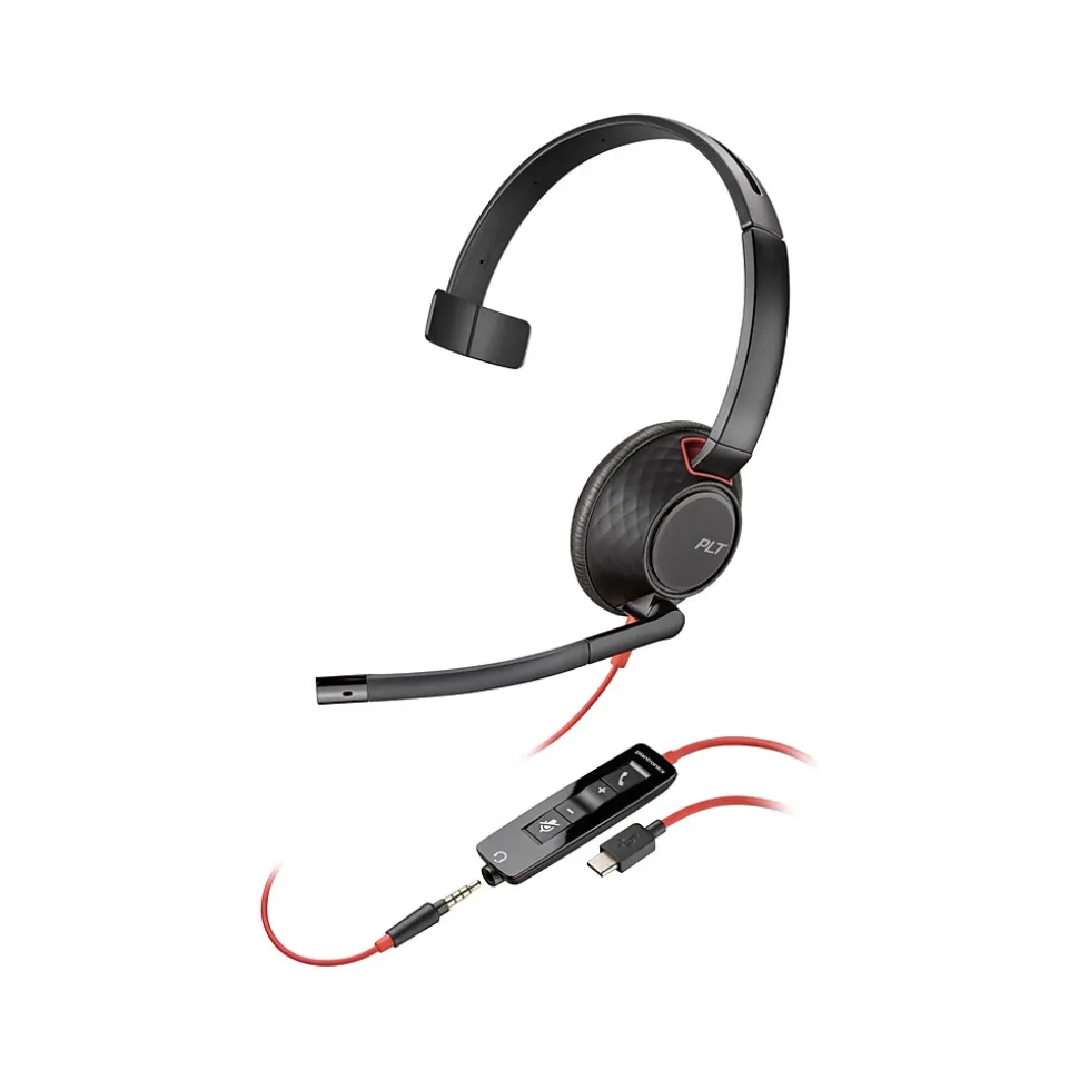 Blackwire 5210 Mono Headset, USB-C/3.5mm, UC Certified, Bulk (8X230A6) | Poly Best