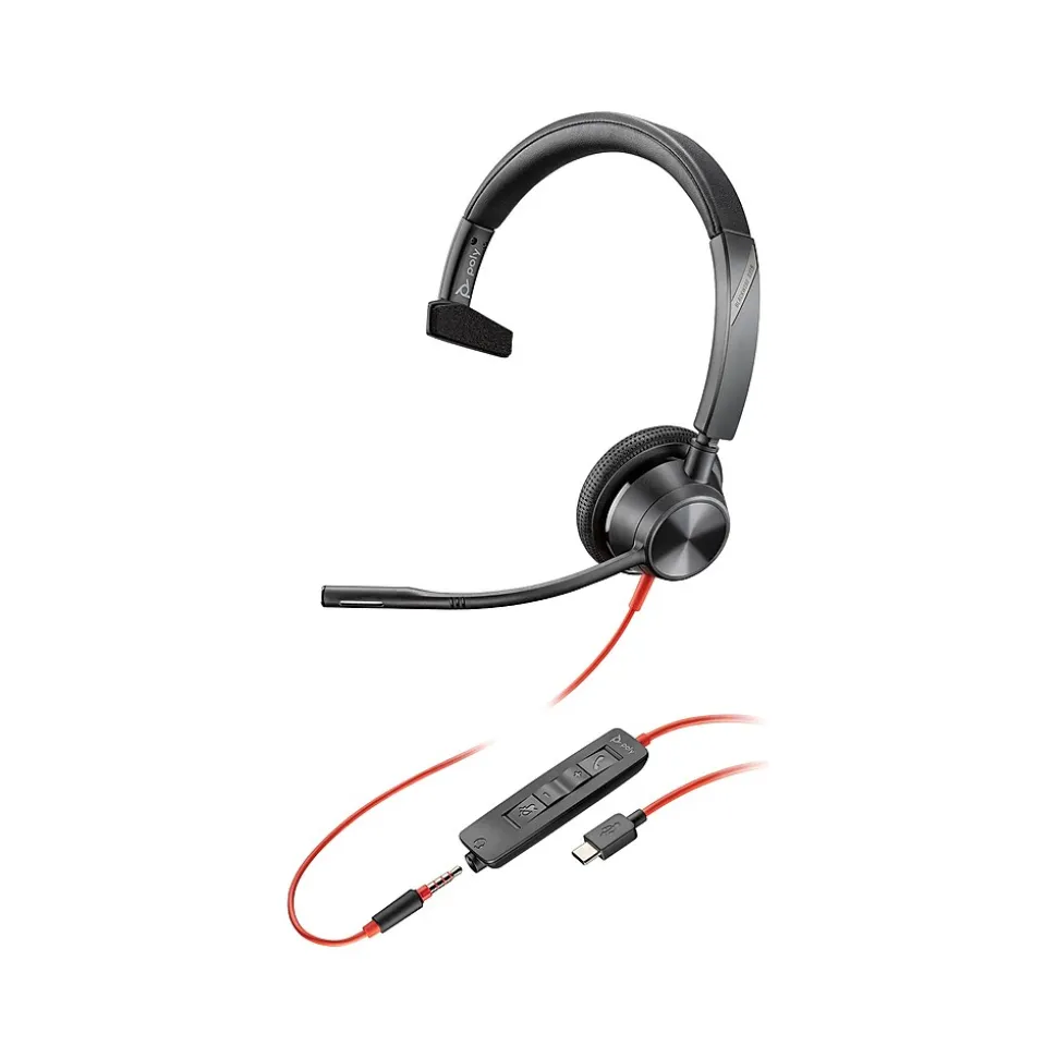 Blackwire 3315 Mono Headset, USB-C/3.5mm, UC Certified (8X217AA) | Poly Outlet