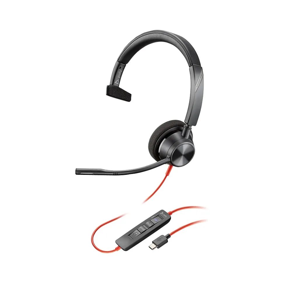 Blackwire 3310 Noise Canceling Mono Headset, USB-C/USB-A, UC/MS Certified (8X216AA) | Poly Store