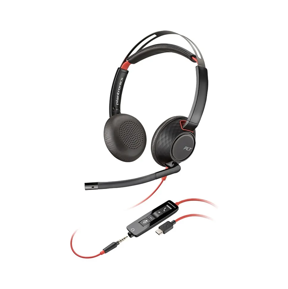 Blackwire 5220 Stereo Headset, USB-C/3.5mm, UC Certified (8X231AA) | Poly Online