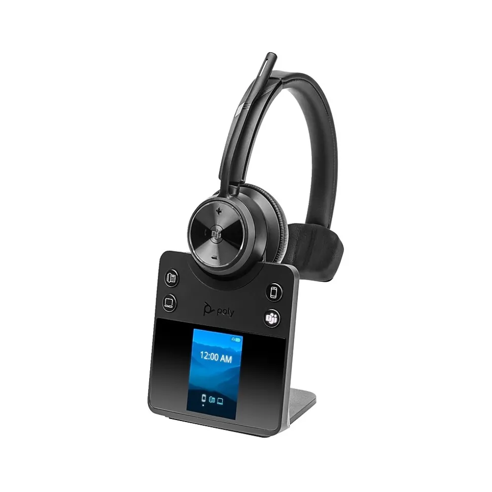 Savi 7410 Office Series Wireless Noise Canceling Bluetooth Mono On-Ear Headset, MS Certified (8L7D7AA#ABA) | Poly Flash Sale