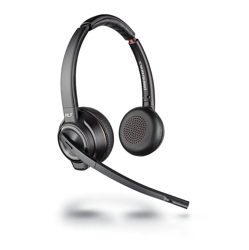 Savi 8200 Series W8220-M Wireless Noise Canceling Stereo Headset, Over-the-Head, Black (7S4B6AA#ABA) | Poly New