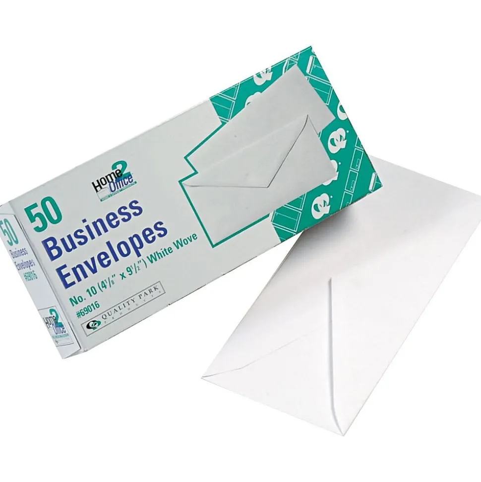 #10 Business Envelope, 4 1/2" x 9 1/2", White, 50/Box (69016) | Quality Park New