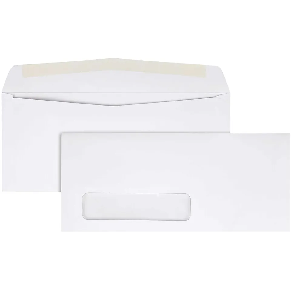 #10 Window Envelopes, 4 1/8" x 9 1/2", White, 500/Box (QUA90120) | Quality Park Discount