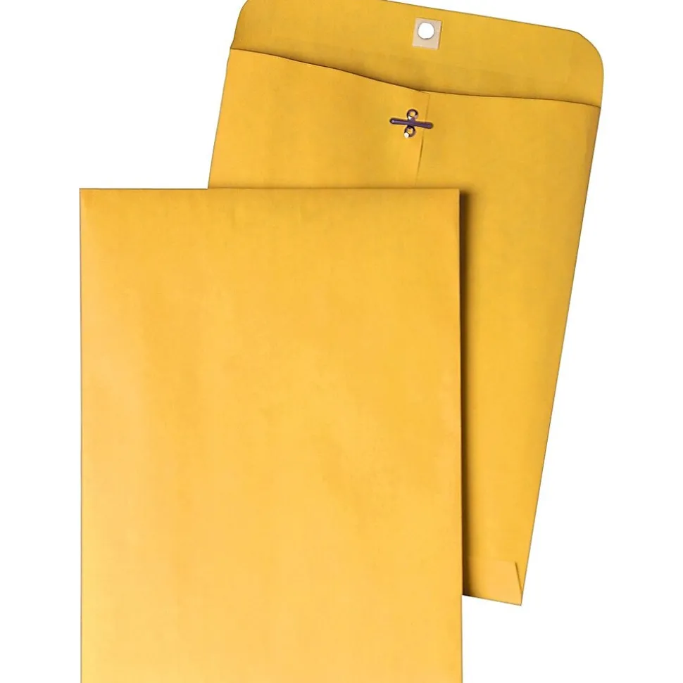 Clasp & Moistenable Glue Kraft Catalog Envelope, 12" x 15 1/2", Kraft, 100/Box (37810) | Quality Park Online