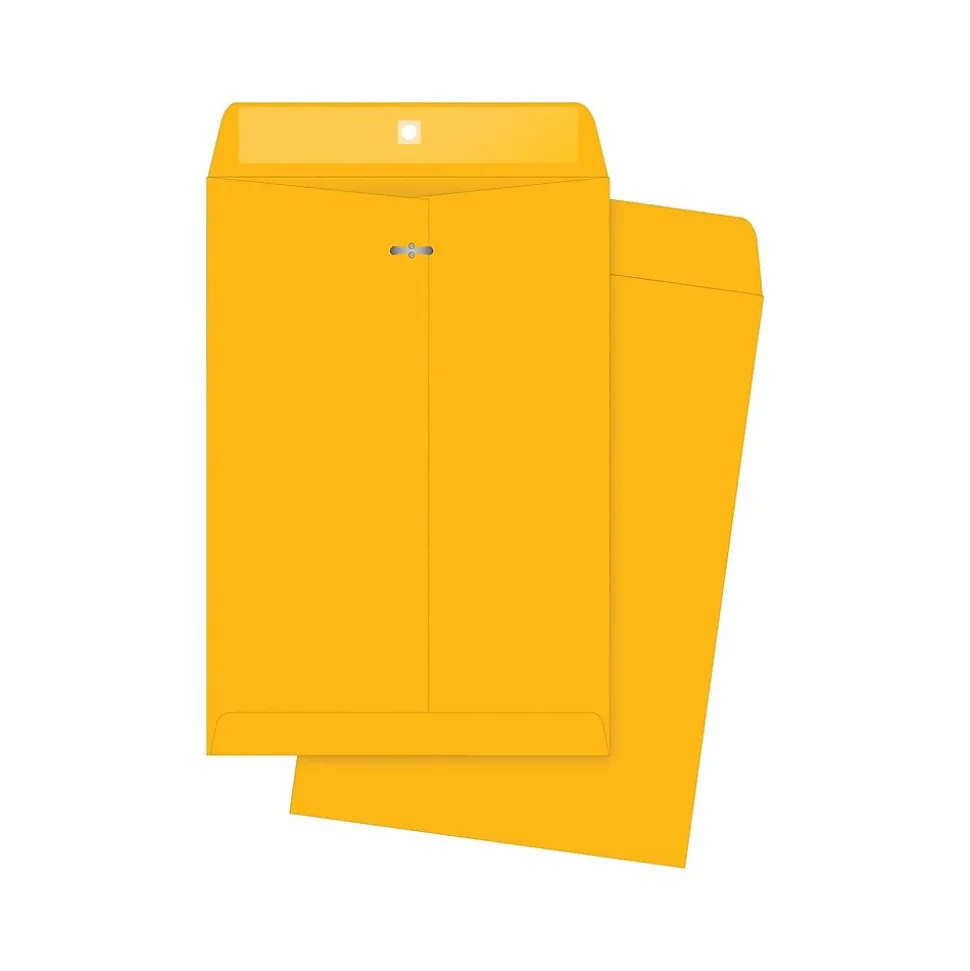 Clasp & Moistenable Glue Kraft Catalog Envelopes, 7" x 10", Brown Kraft, 100/Box (QUA37868) | Quality Park Store