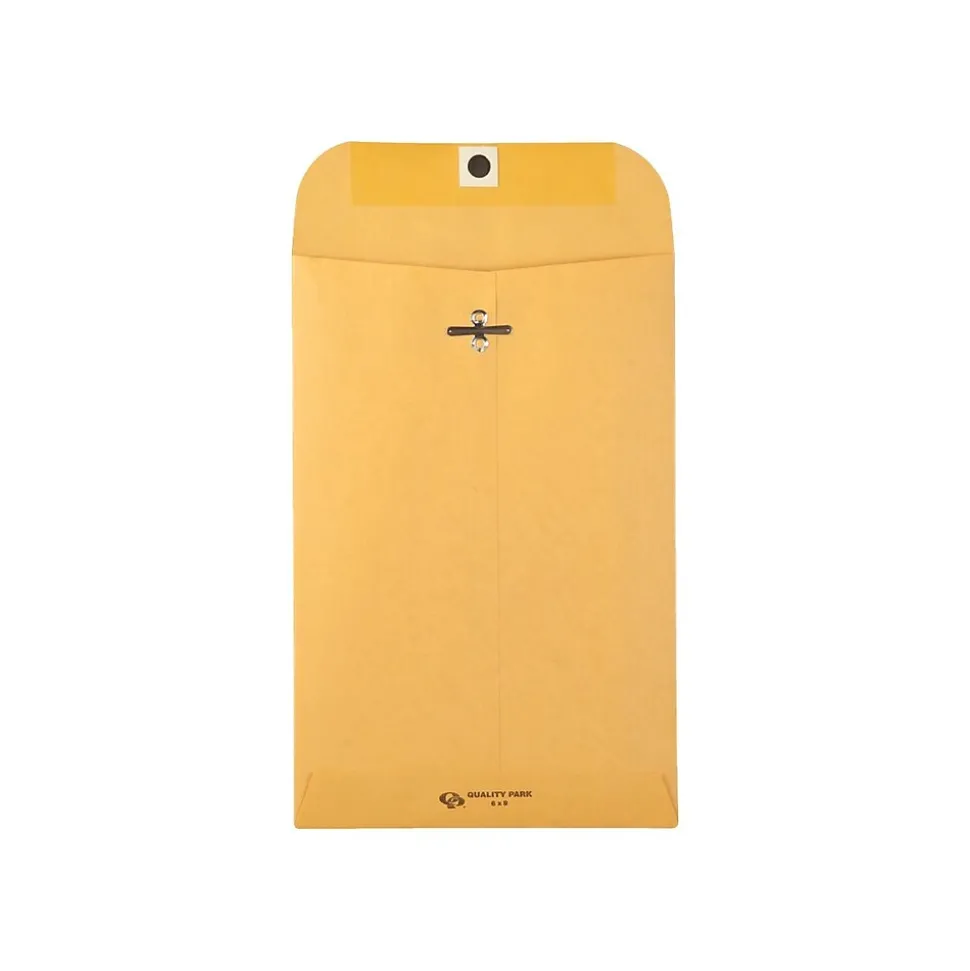 Clasp & Moistenable Glue Kraft Catalog Envelopes, 6" x 9", Brown Kraft, 100/Box (QUA37855) | Quality Park Online
