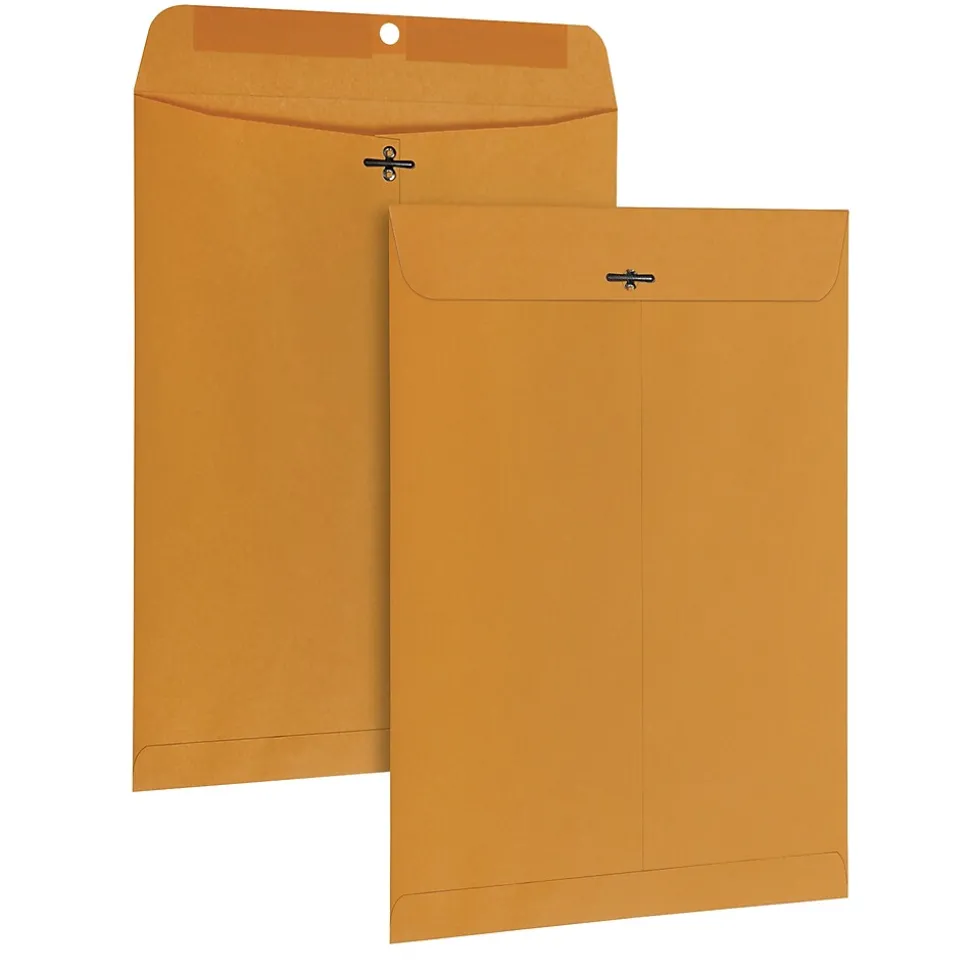 Clasp & Moistenable Glue Kraft Catalog Envelopes, 9" x 12", Kraft, 100/Box (QUA37790) | Quality Park Flash Sale