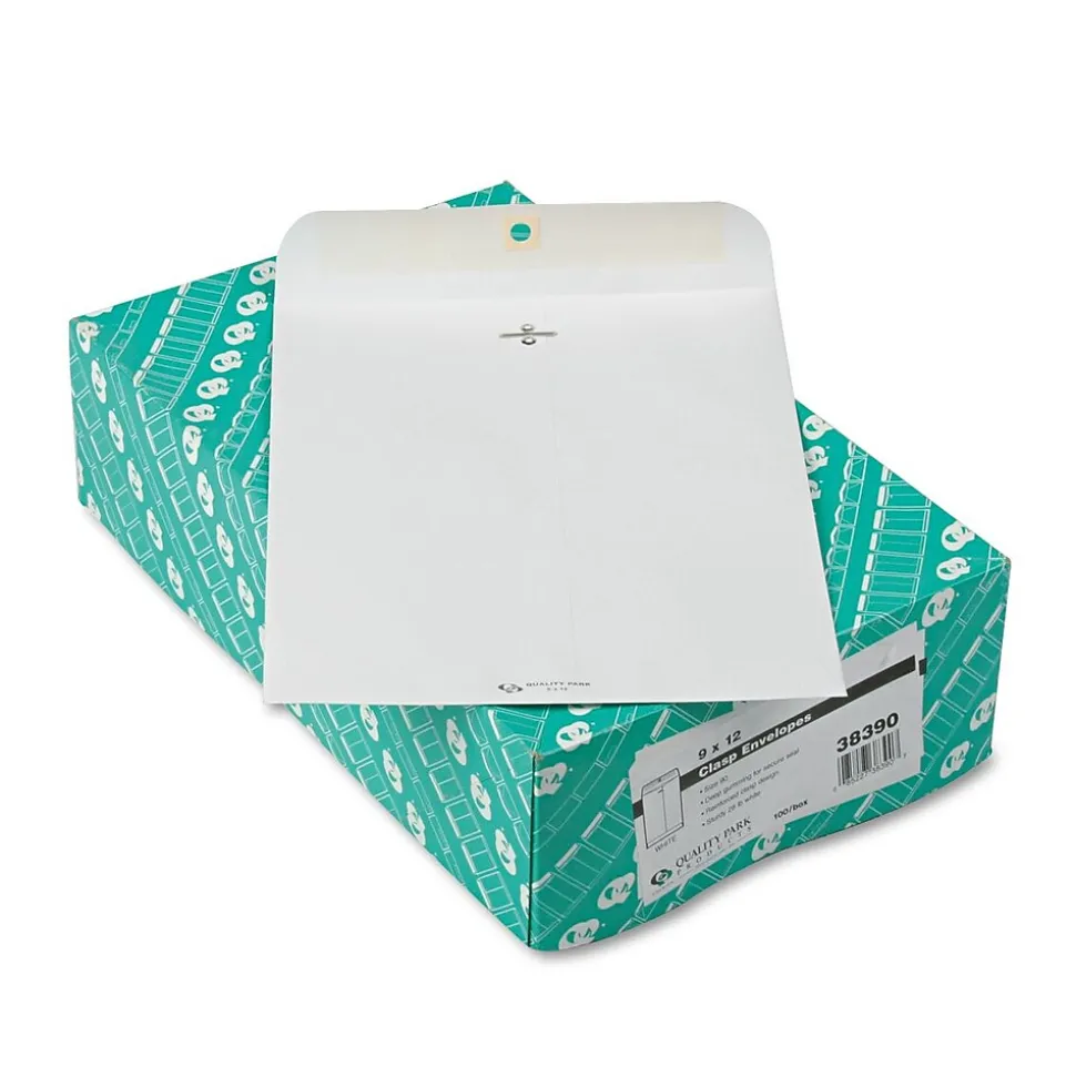 Clasp Catalog Envelope, 9" x 12", White, 100/Box (38390) | Quality Park New