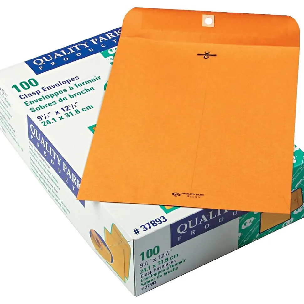 Clasp Kraft Catalog Envelope, 9 1/2" x 12 1/2", Brown, 100/Box (37893) | Quality Park Shop