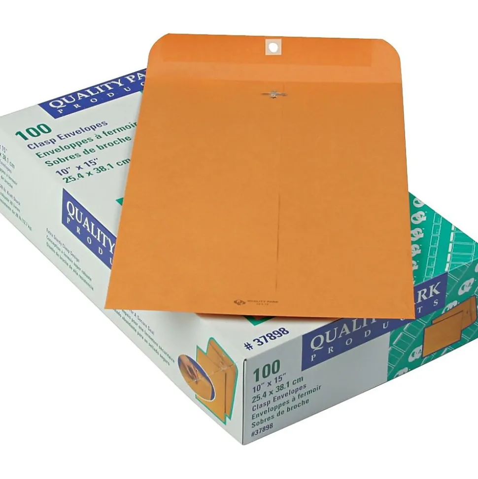 Clasp Kraft Catalog Envelope, 10" x 15", Kraft, 100/Box (37898) | Quality Park Sale
