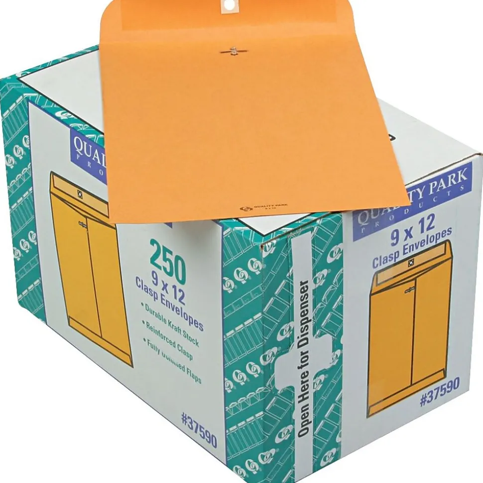 Clasp Kraft Catalog Envelope, 9" x 12", Kraft, 250/Box (37590) | Quality Park Flash Sale