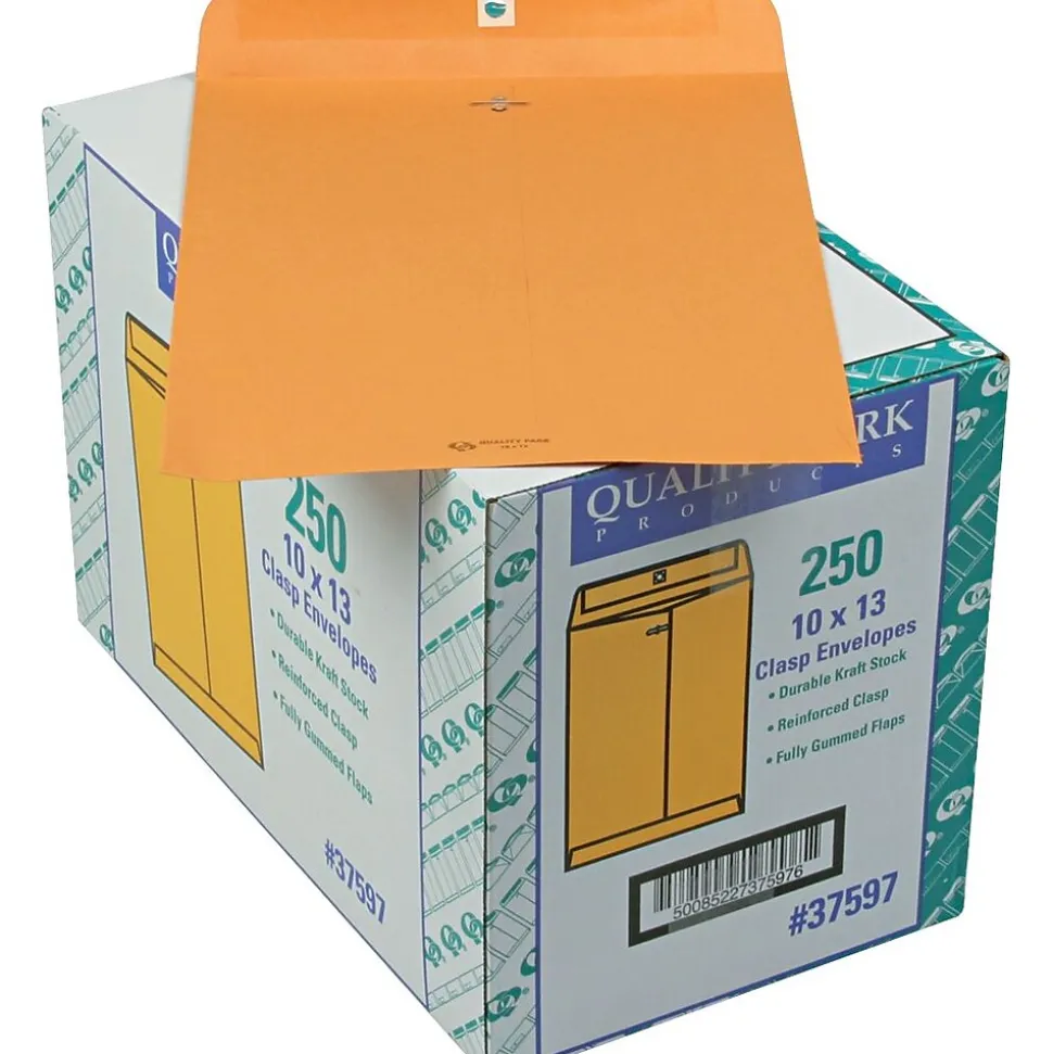 Clasp Kraft Catalog Envelope, 10" x 13", Kraft, 250/Box (37597) | Quality Park Cheap