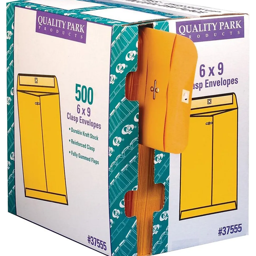 Clasp Kraft Catalog Envelope, 6" x 9", Kraft, 500/Box (QUA37555) | Quality Park Shop
