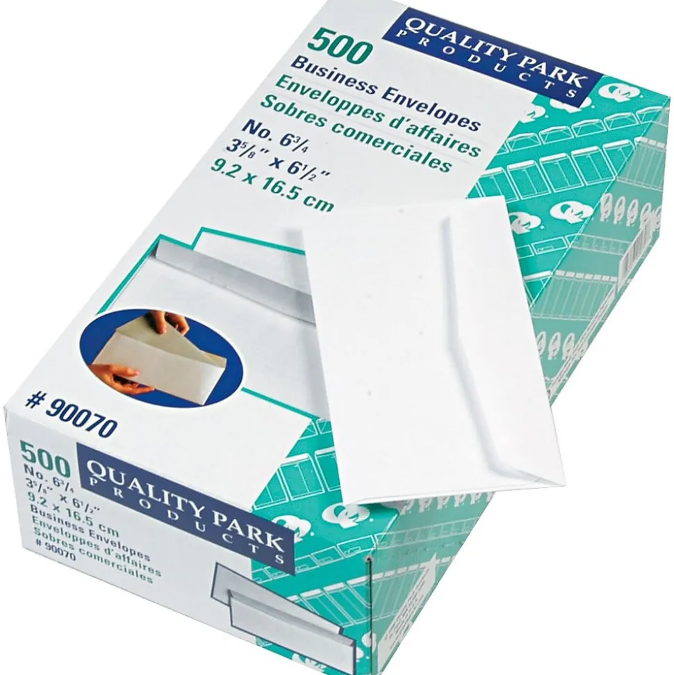 Contemporary Style #6 3/4 Business Envelope 3 5/8" x 6 1/2", White, 500/Box (QUA90070) | Quality Park New