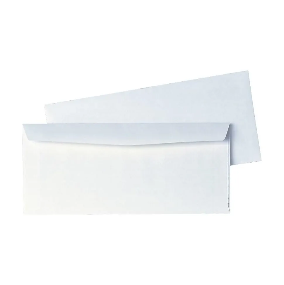 Gummed #10 Business Envelopes, 4 1/8" x 9 1/2", White Wove, 500/Box (QUA90020) | Quality Park Shop