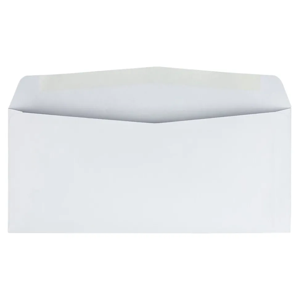 Gummed #10 Business Envelopes, 4 1/8" x 9 1/2", White Wove, 1000/Carton (QUA90020B) | Quality Park Fashion