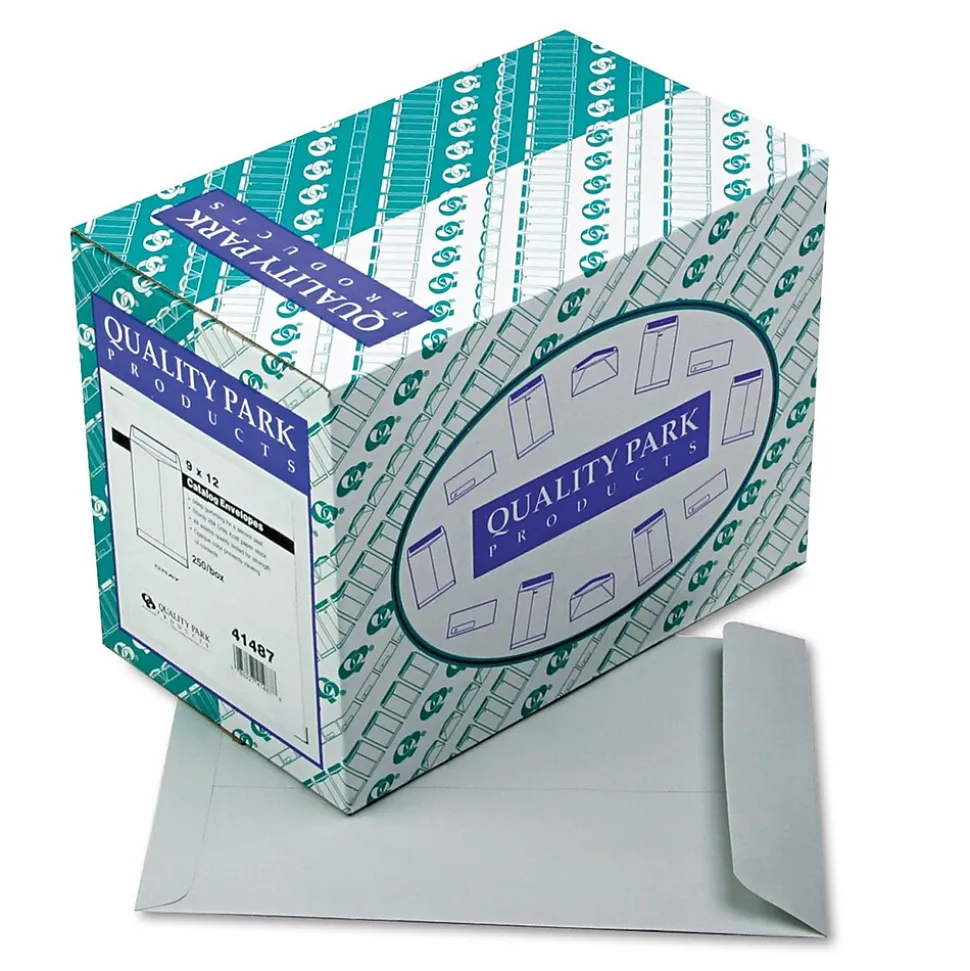 Gummed Catalog Envelope, 9" x 12", Gray, 250/Box (41487) | Quality Park New