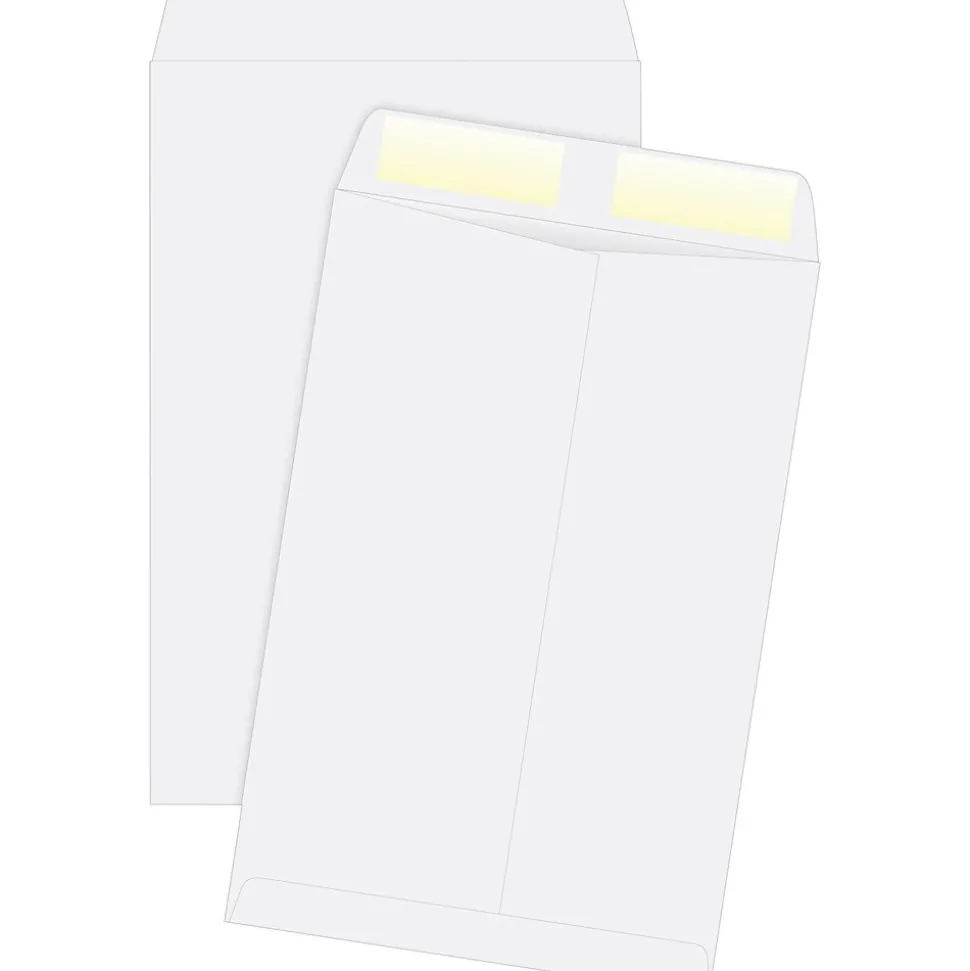 Gummed Catalog Envelope, 6" x 9", Woven White, 500/Box (40788) | Quality Park Clearance