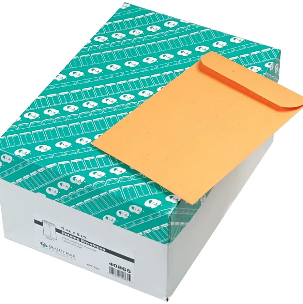 Gummed Kraft Catalog Envelope, 6 1/2" x 9 1/2", Kraft, 500/Box (QUA40865) | Quality Park Cheap