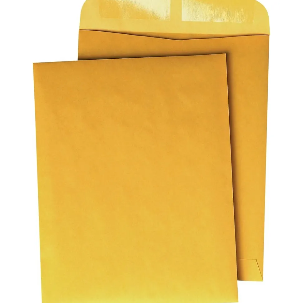Gummed Kraft Catalog Envelope, 12" x 15 1/2", Light Kraft, 100/Box (41967) | Quality Park Hot