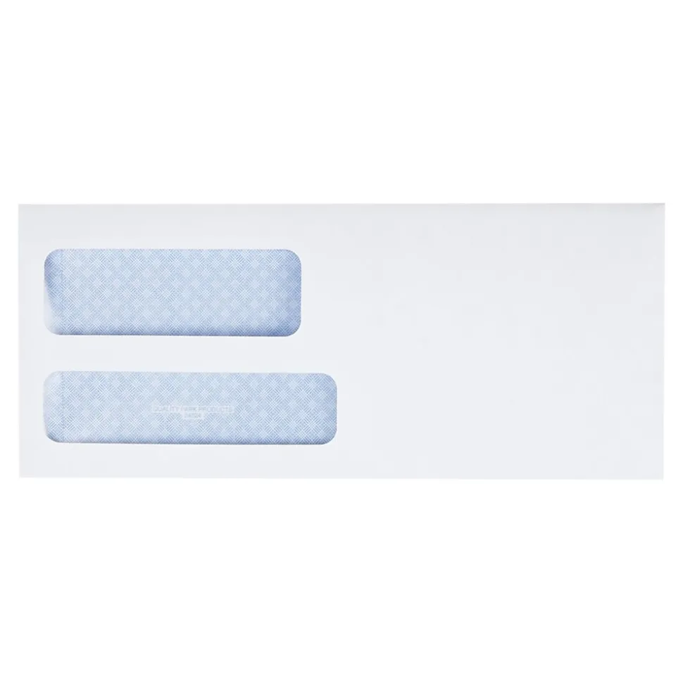 Gummed Security Tinted #9 Double Window Envelopes, 3 7/8" x 8 7/8", White Wove, 500/Box (QUA24524) | Quality Park Flash Sale