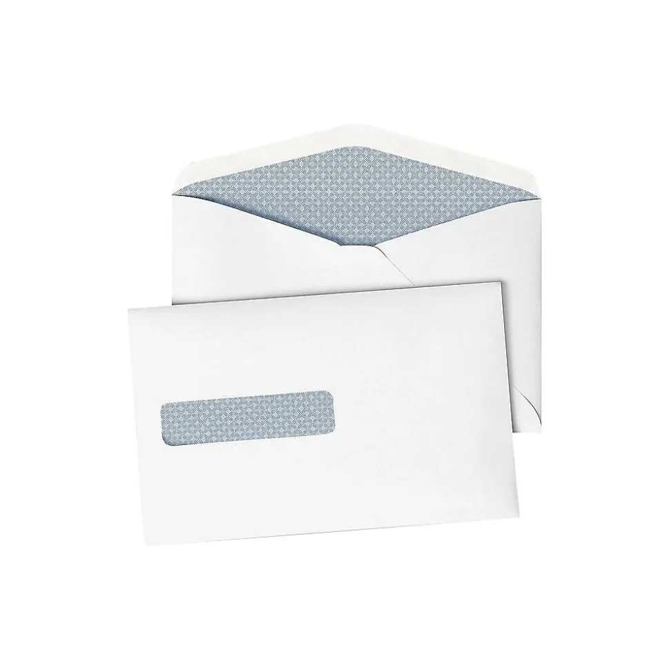Gummed Security Tinted Business Envelopes, 6" x 9 1/2", White, 500/Pack (90063) | Quality Park New