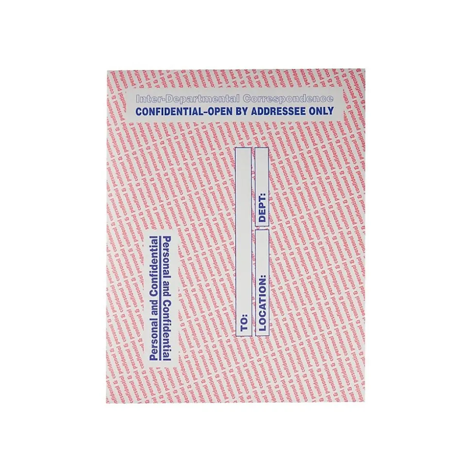 Kraft Security Tinted Inter-Departmental Envelope 10" x 13", Multi Colors, 100/Box (QUA63778) | Quality Park Hot