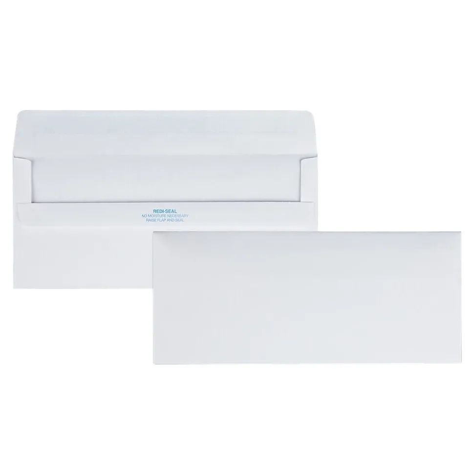Redi-Seal #10 Business Envelopes, 4 1/8" x 9 1/2", White Wove, 500/Box (QUA11118) | Quality Park Cheap