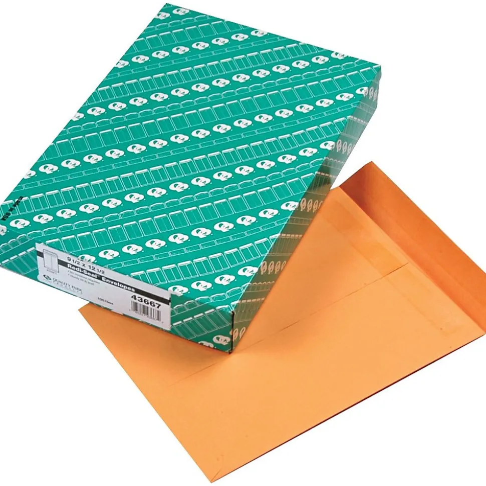 Redi-Seal Kraft Catalog Envelope, 9 1/2" x 12 1/2", Kraft, 100/Box (43667) | Quality Park Cheap