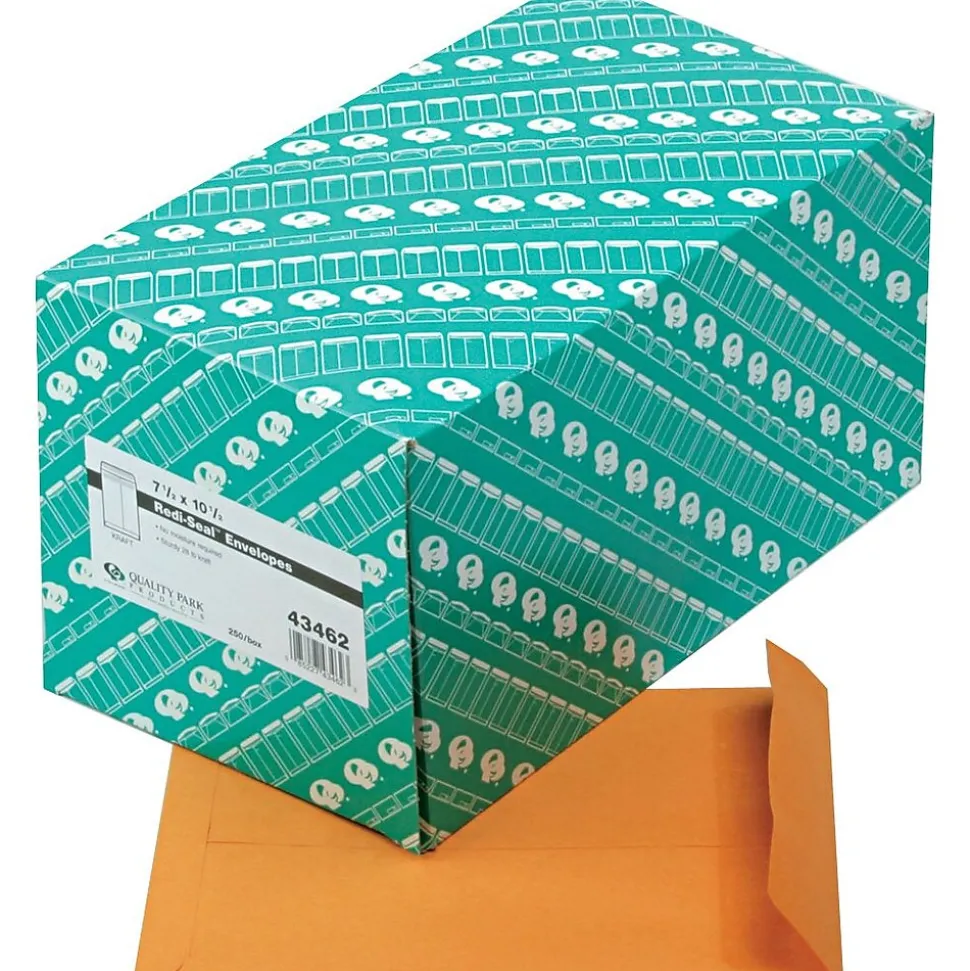 Redi-Seal Kraft Catalog Envelope, 10 1/2" x 7 1/2", Kraft, 250/Box (43462) | Quality Park Hot