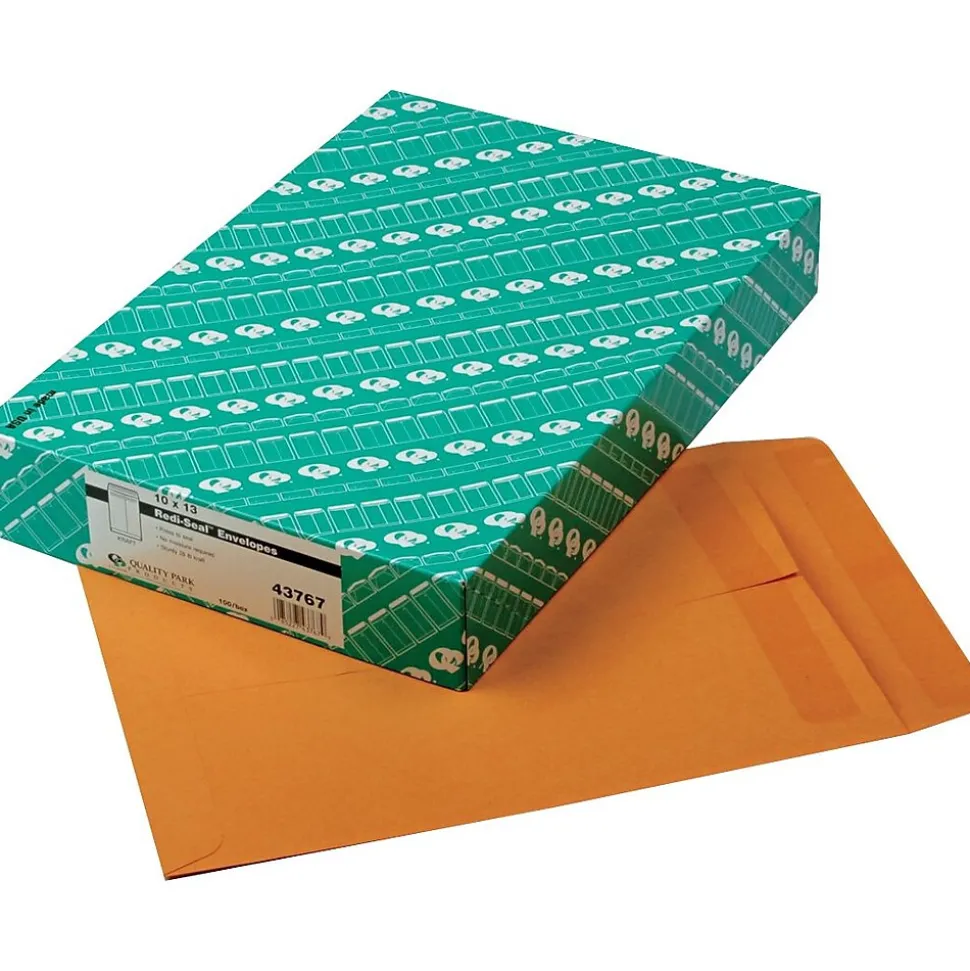 Redi-Seal Kraft Catalog Envelope, 10" x 13", Kraft, 100/Box (43767) | Quality Park Discount