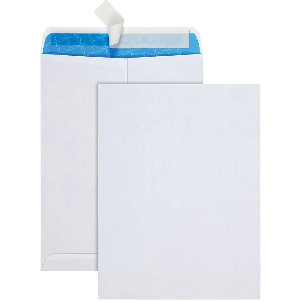 Redi-Strip Catalog Envelope, 9" x 12", White, 100/Box (QUA41415) | Quality Park Clearance
