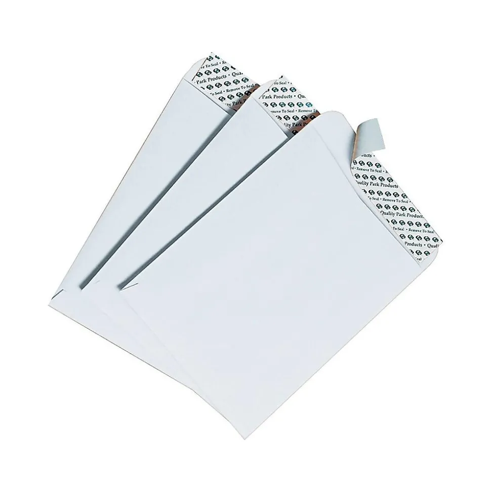 Redi-Strip Catalog Envelopes, 6" x 9", White Wove, 100/Box (QUA44182) | Quality Park Hot